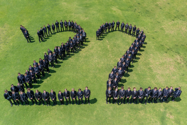 GGS Valedictory Day 2022 Students on Lawn Forming 22 number on grass
